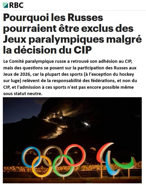 Le Comité international paralympique réadmet la Russie, mais les incertitudes persistent quant à sa participation aux Jeux de 2026